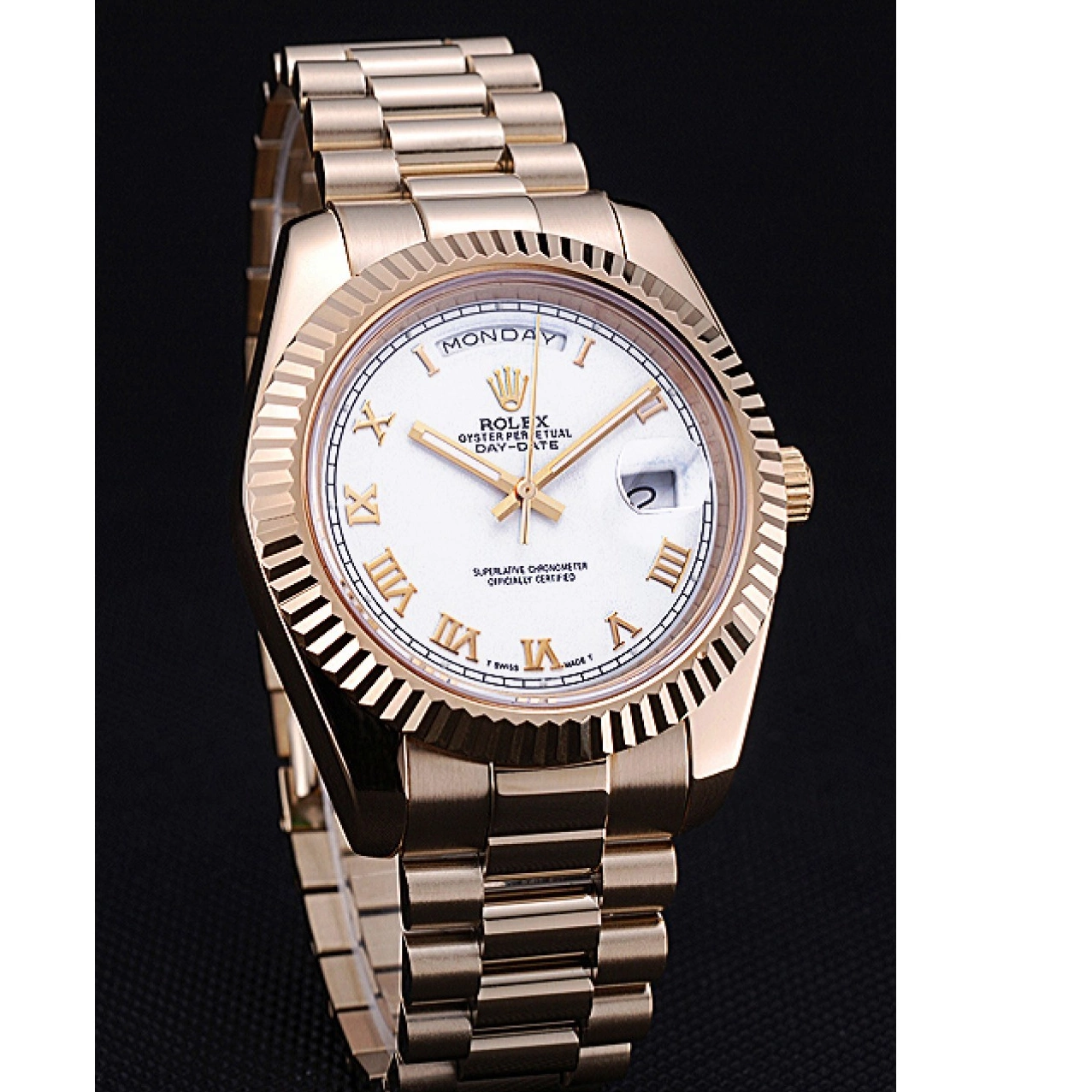 Aaa replica watch Bracelet 622546 Dial White Gold Day-Date Rolex 0823